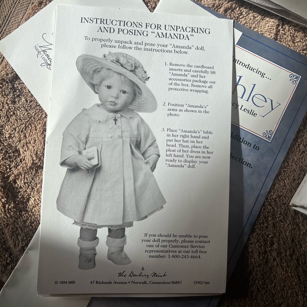 Amanda, Sunday Best collection, Danbury Mint, porcelain doll